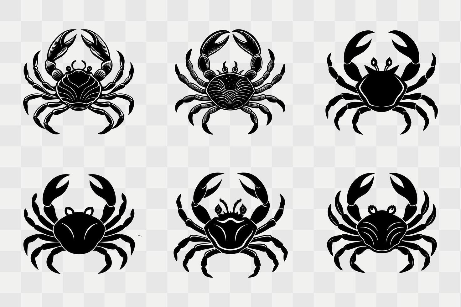 Crab symbols of world seagrass say vector