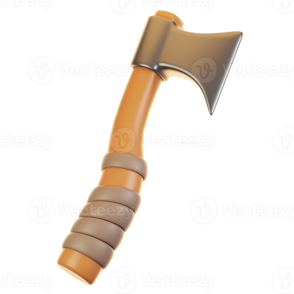 3d rendering axe icon. Game asset icon concept png
