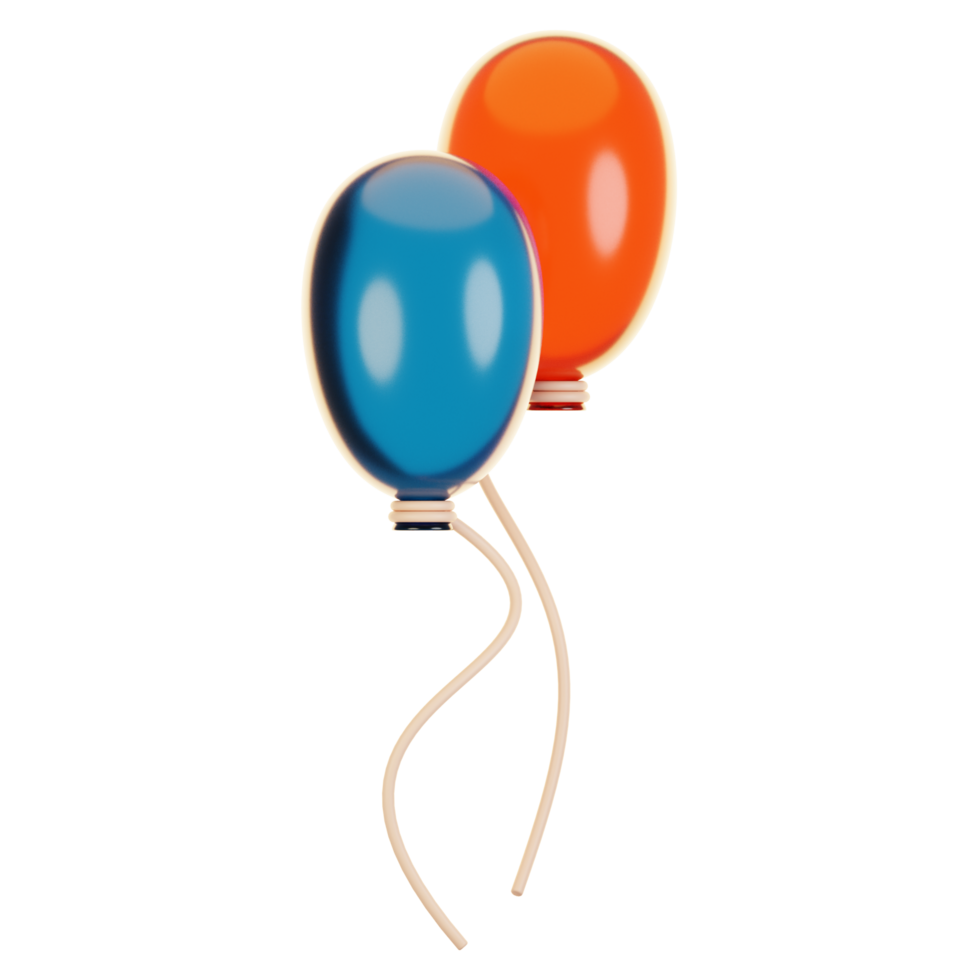 3d rendering new year icon concept. 3d render balloon icon png