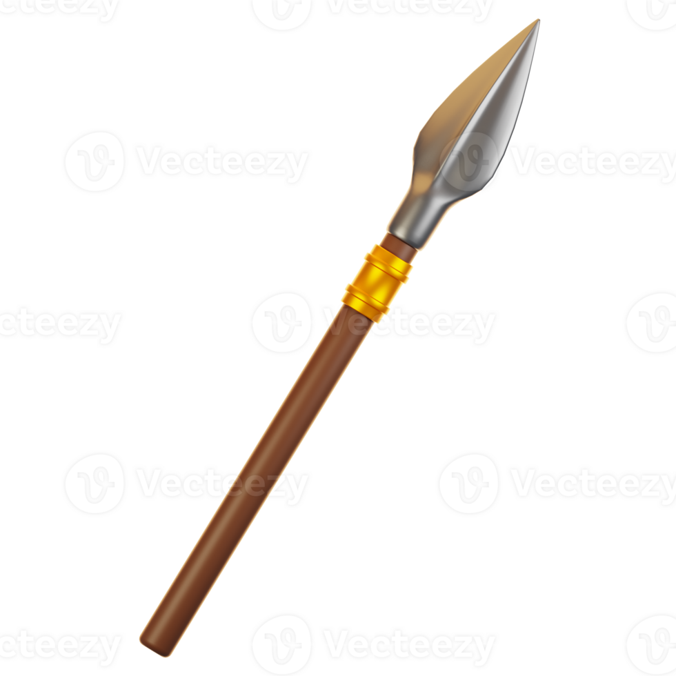 3d rendering spear icon. Game asset icon concept png