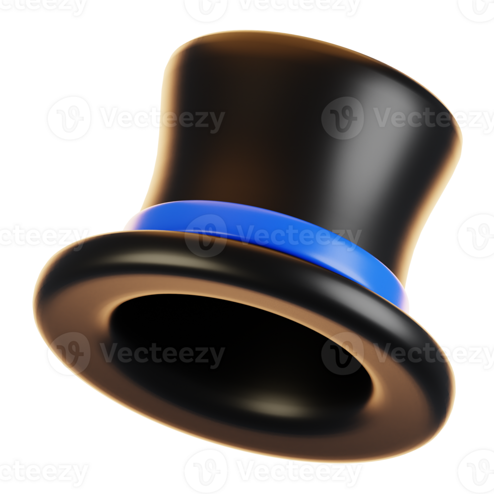 3d rendering new year icon concept. 3d render magic hat icon png