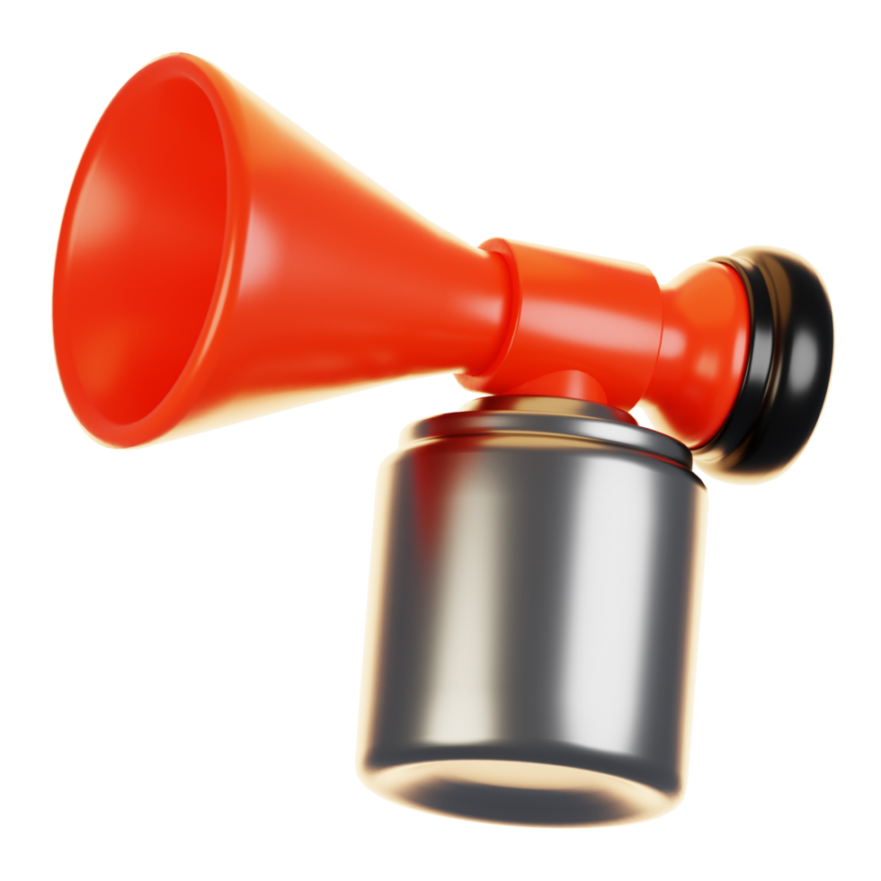 3d rendering new year icon concept. 3d render air horn icon png