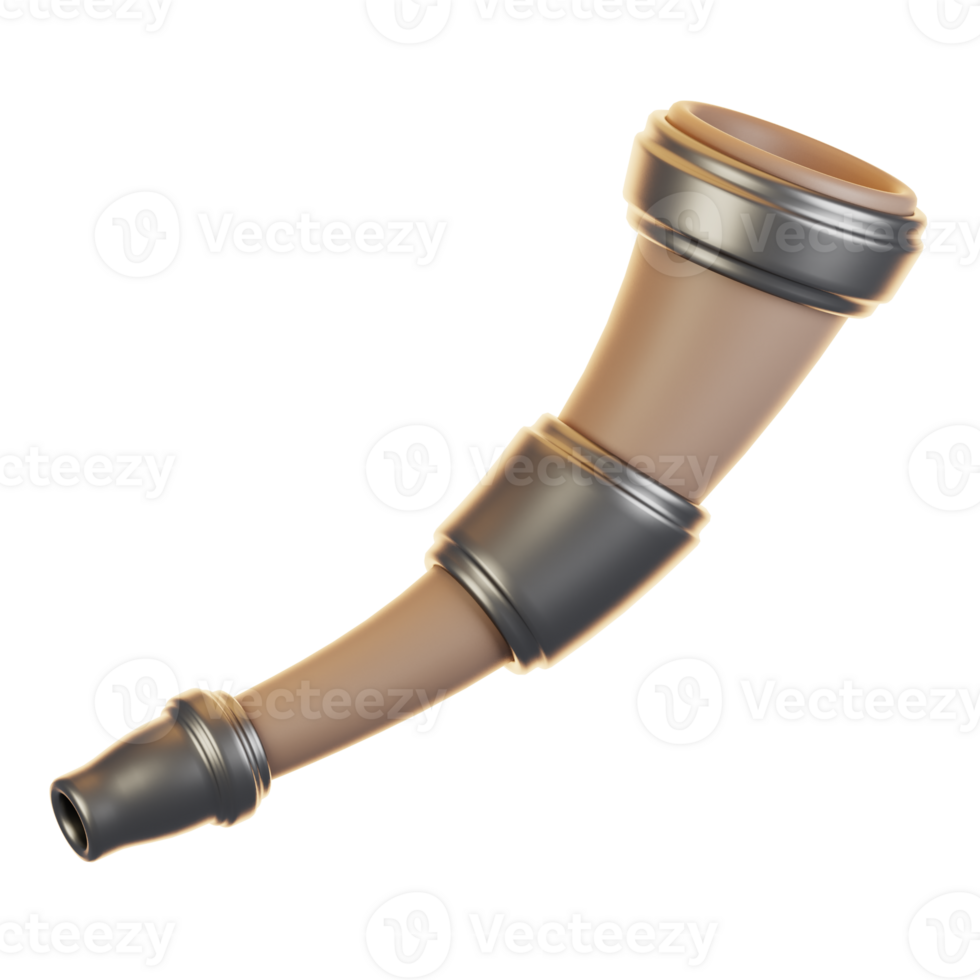 3d rendering battle horn icon. Game asset icon concept png