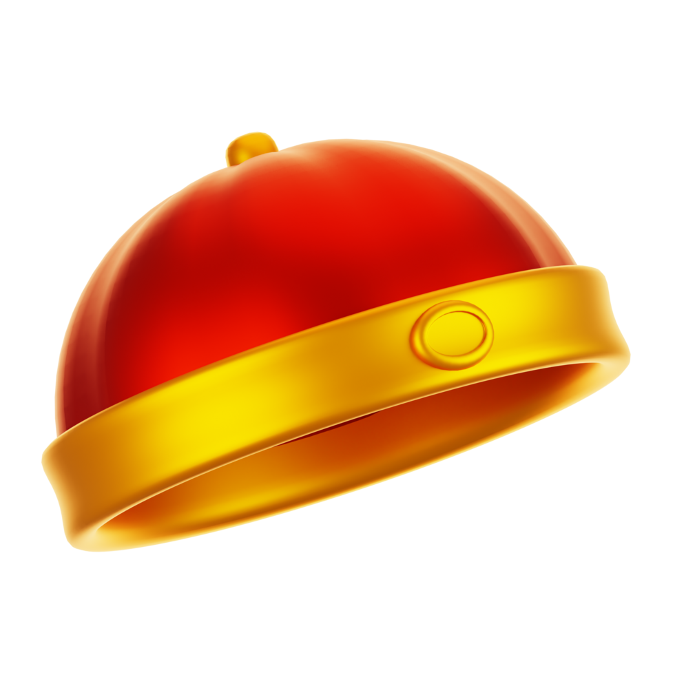 3d rendering chinese cap icon. Chinese new year icon concept png