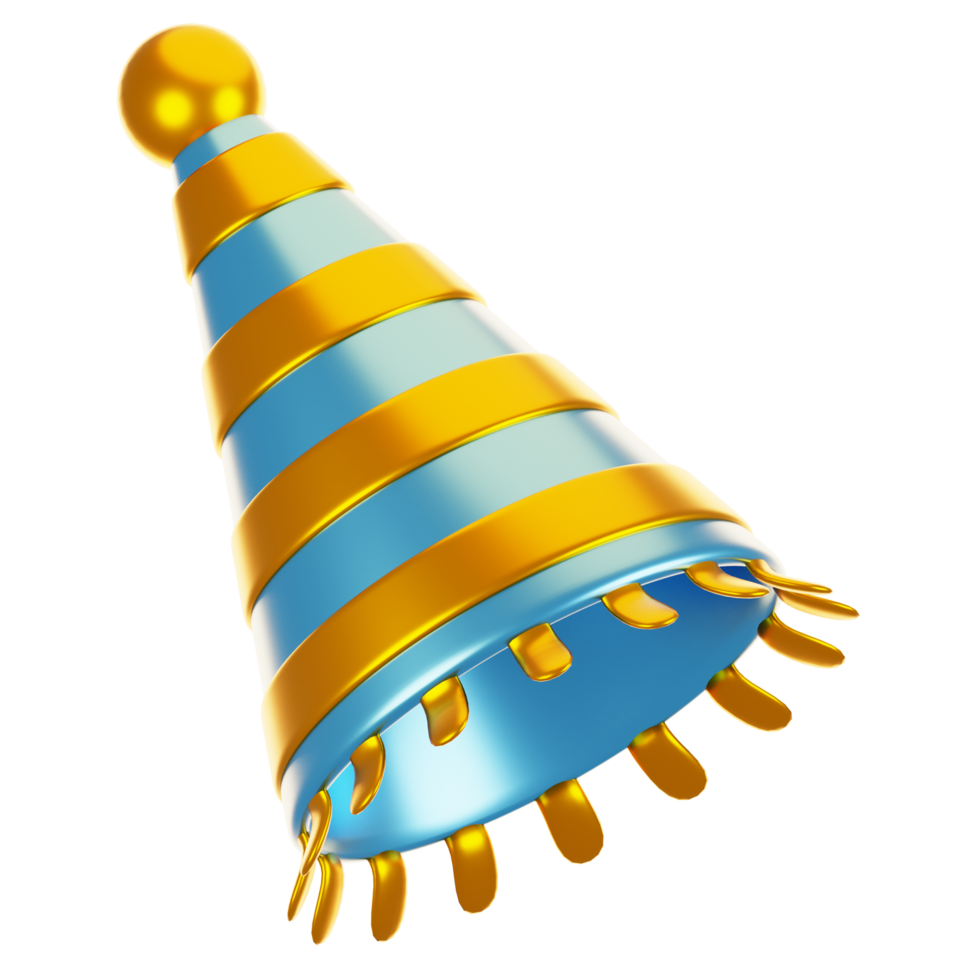 3d rendering new year icon concept. 3d render party hat icon png