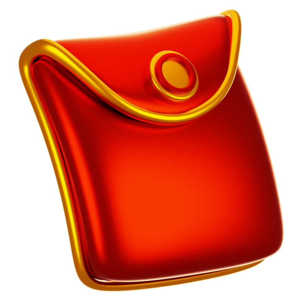 3d rendering chinese envelope icon. Chinese new year icon concept png