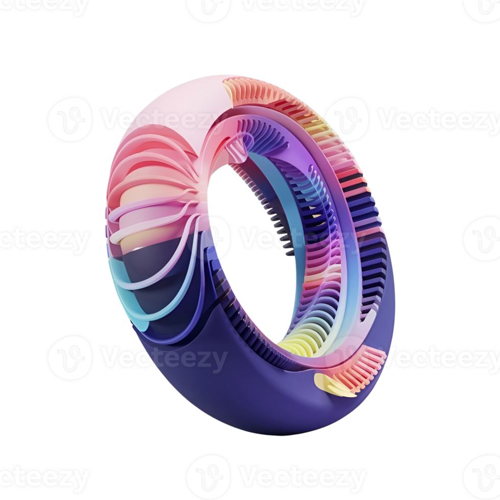 A ring with a rainbow colored design on it png