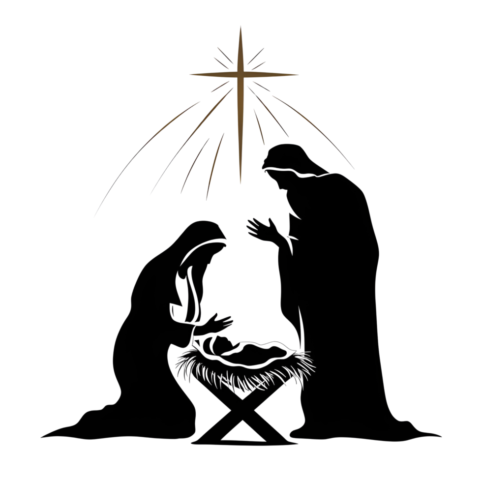 The nativity scene with the star of bethlehem png
