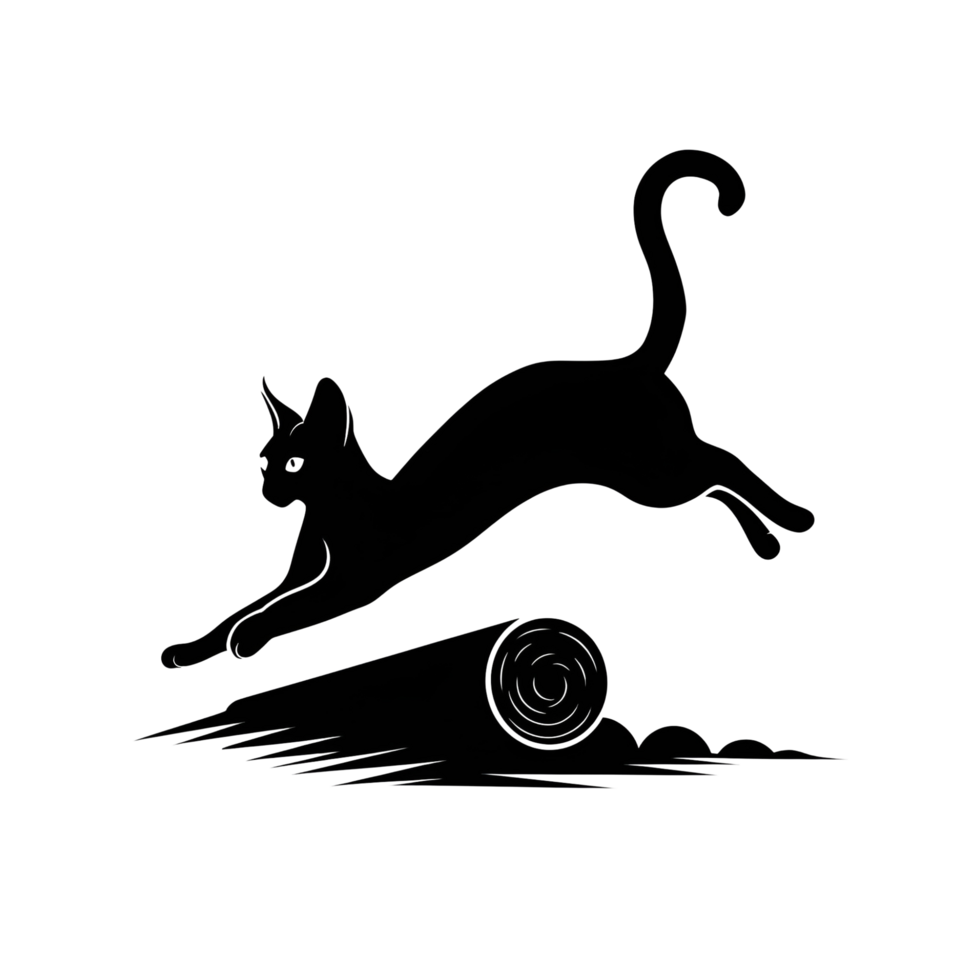A black cat jumping png