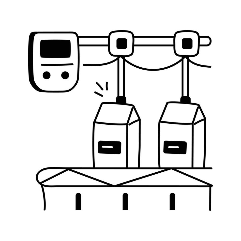 Take a look at this amazing icon of milk filling machine vector