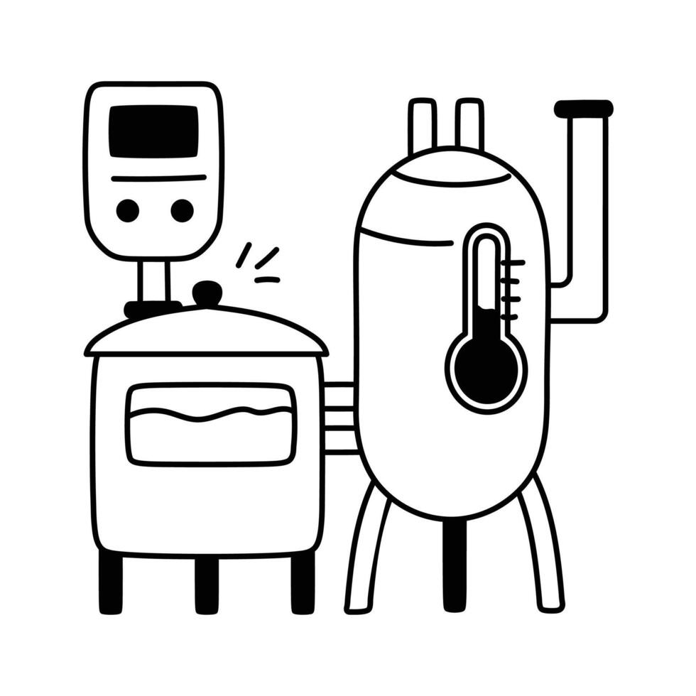 Milk storage tank with a smaller heating element, ready to use icon vector