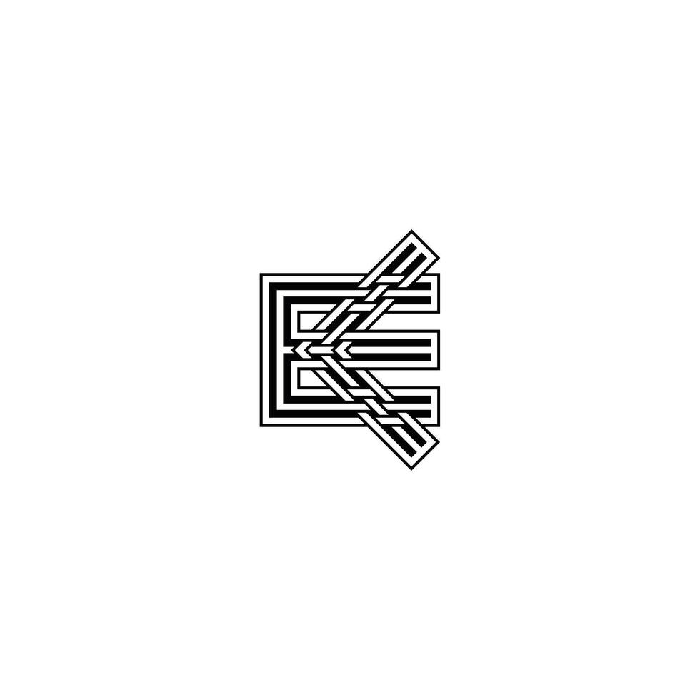 Elegant Alphabet Monogram KE EK Logo with Abstract Design vector