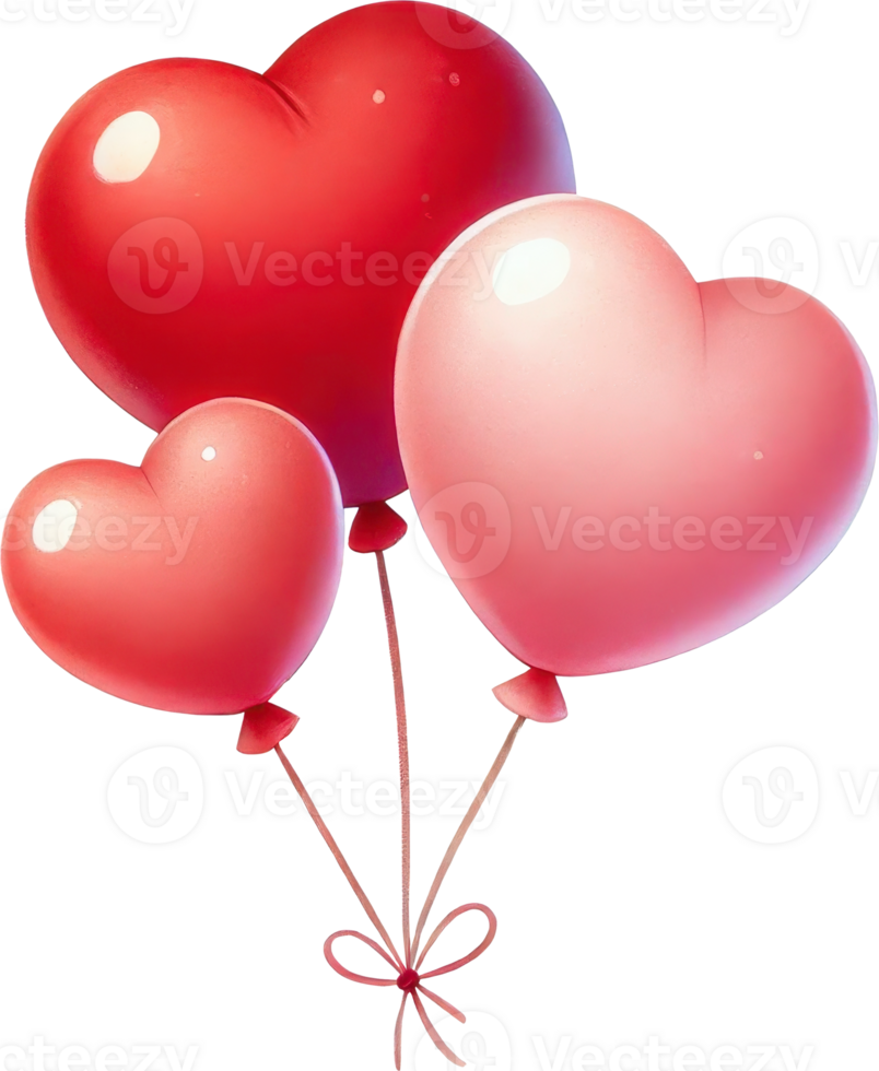Floating Red Heart Shaped Balloons for Valentine s Day and Romance png