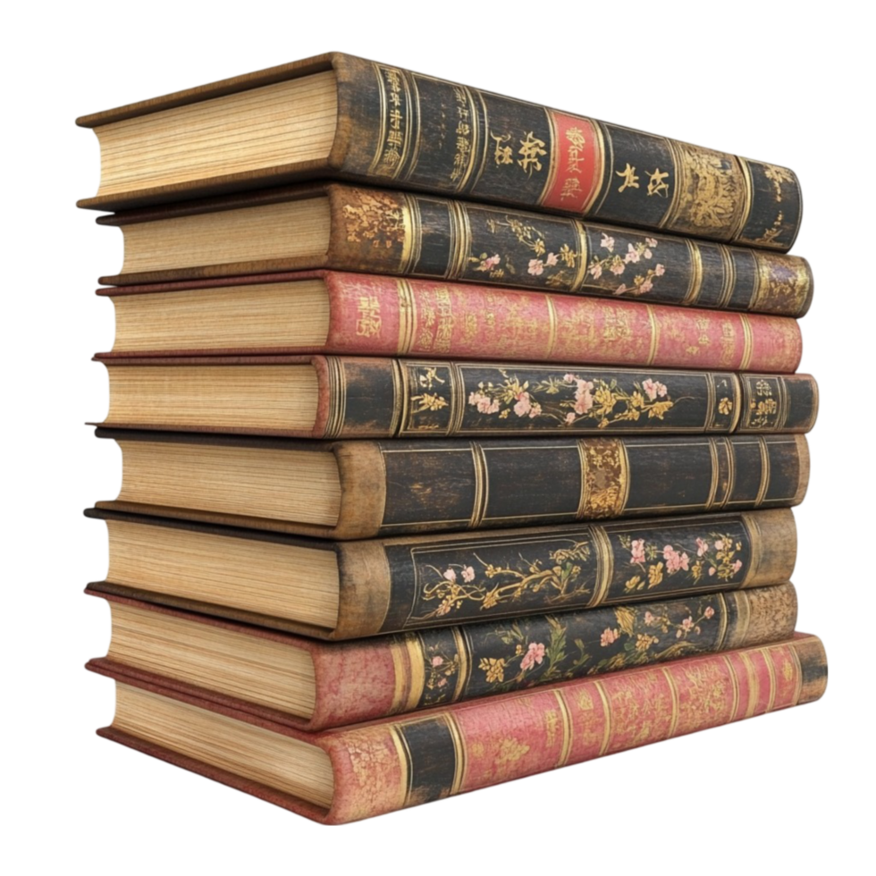 A Stack of Old Books png