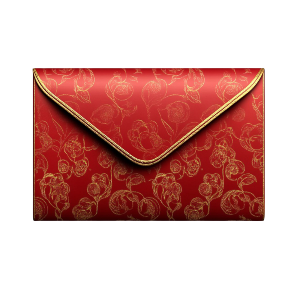 Red envelope with gold trim on a black background png
