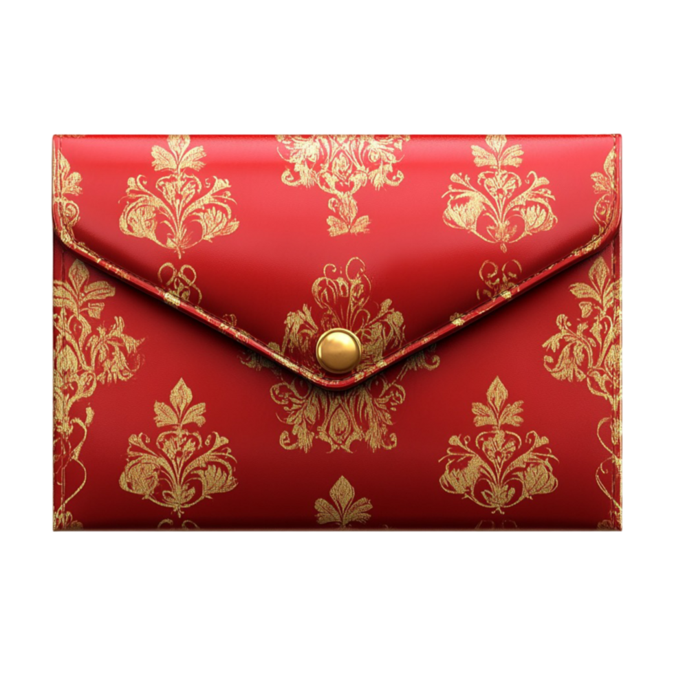 An envelope with gold and red pattern png
