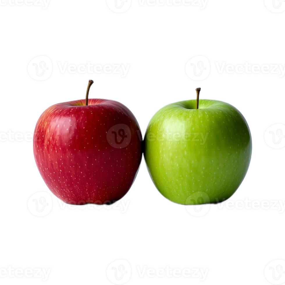 Close Up Of A Red And Green Apple On Transparent Background png