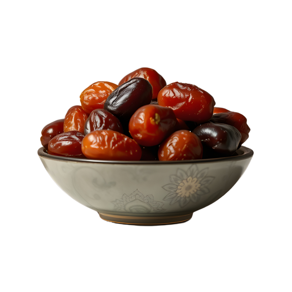 a bowl filled with fresh dates full view png
