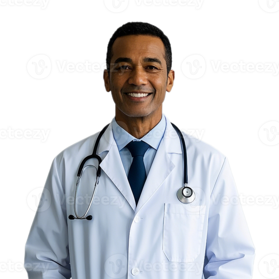 A Smiling Doctor in a White Coat Prepared For Medical Stock Photos With A Transparent Background png