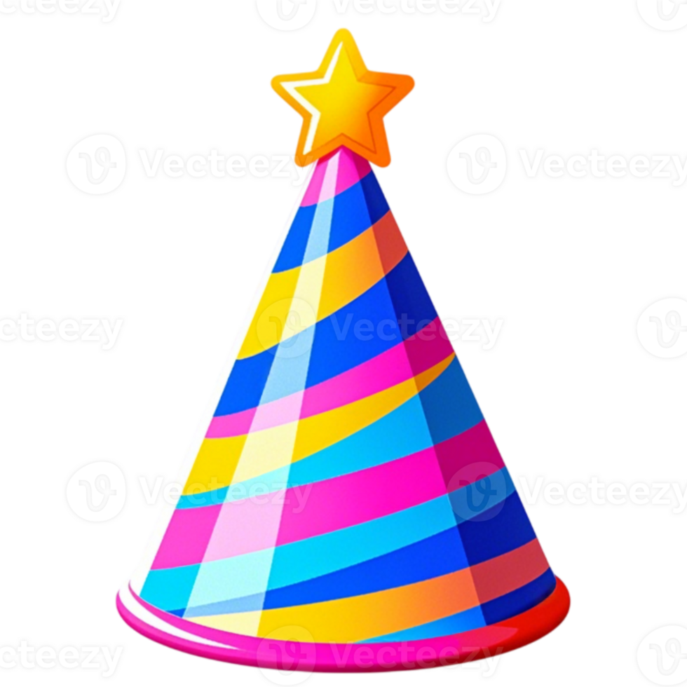 A birthday hat with a star on top png