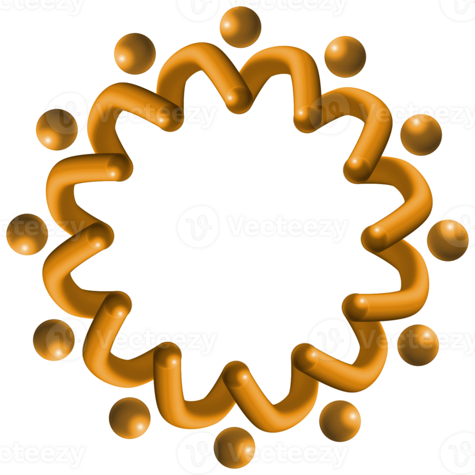 Circular Molecular Structure with Gold Spheres png