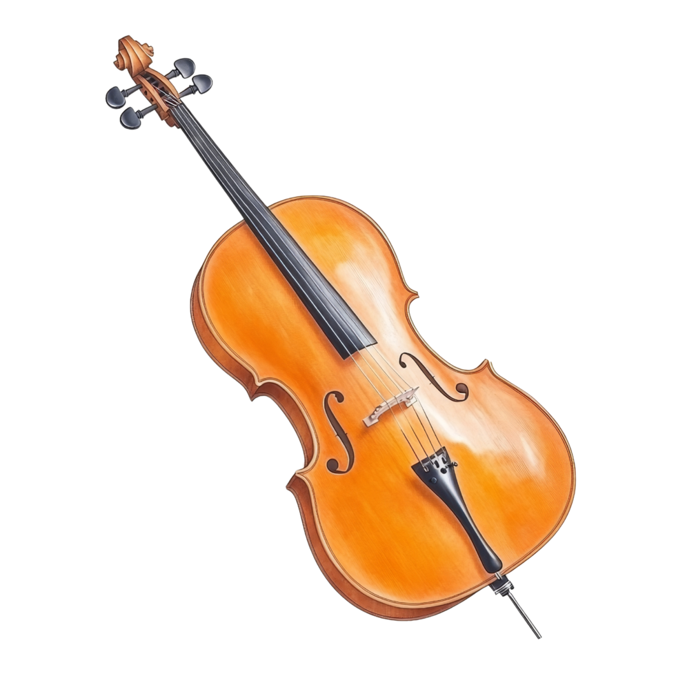 beautifully crafted wooden violin with rich, warm finish, showcasing its elegant curves and fine craftsmanship. This instrument is perfect for musicians and music lovers alike png