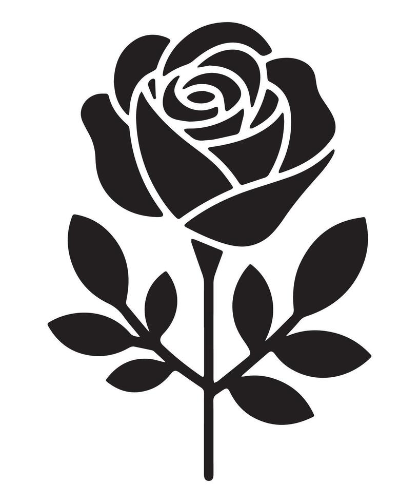Clean and Simple Black Flower Symbol vector