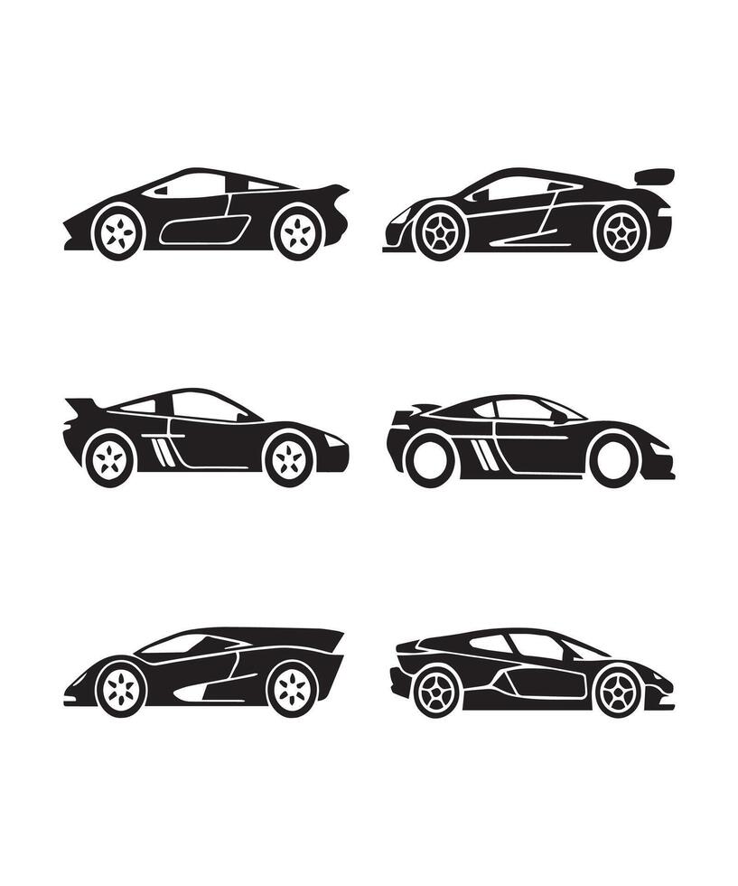 Minimal Black Solid Icons Showcasing Unique Convertible Models vector