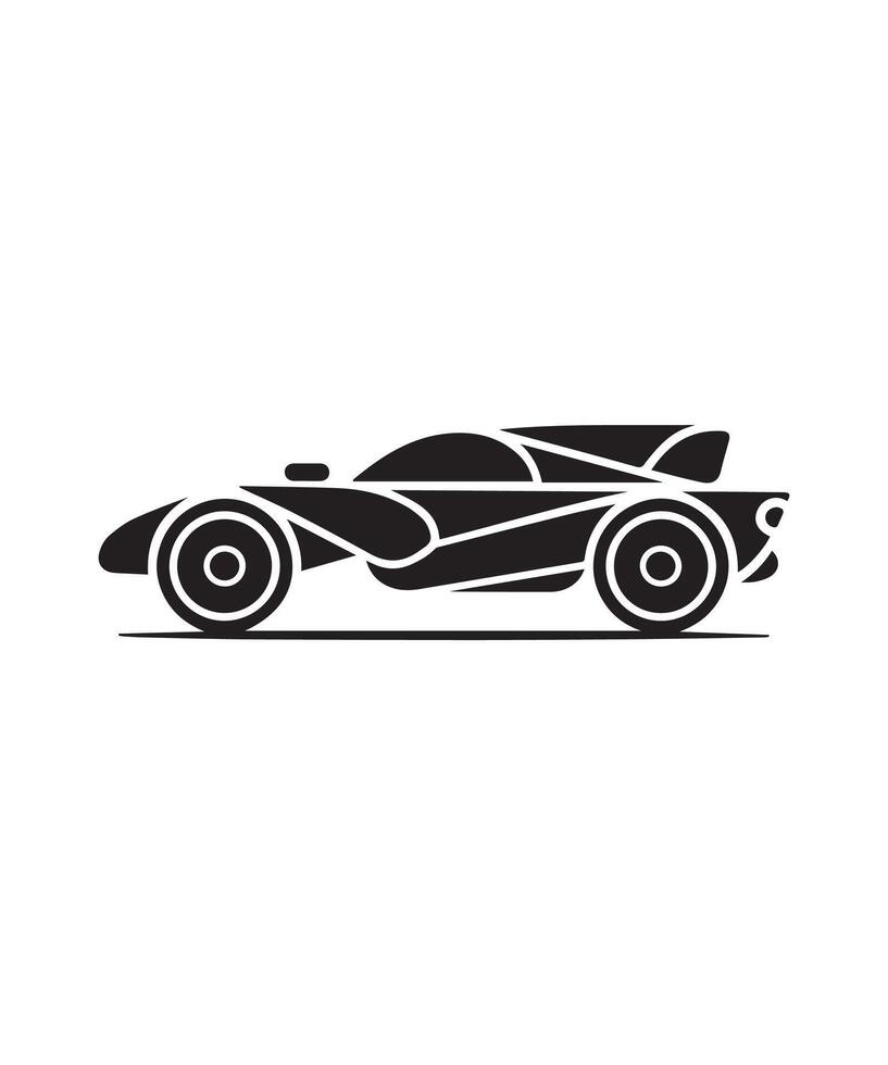 Black Solid Car Icon Set Inspired by Vintage Models in Retro Minimal Style vector