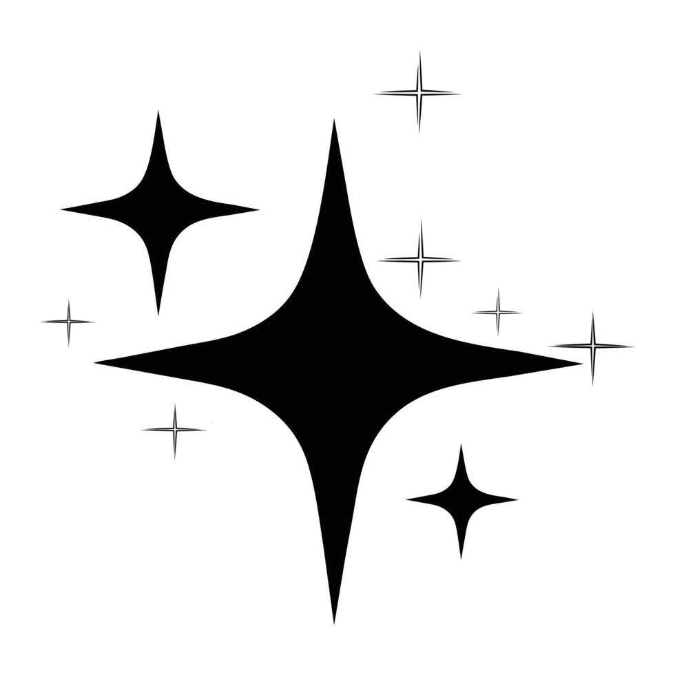 Cartoon star sparkling or twinkling shine icon isolated on white background illustration vector