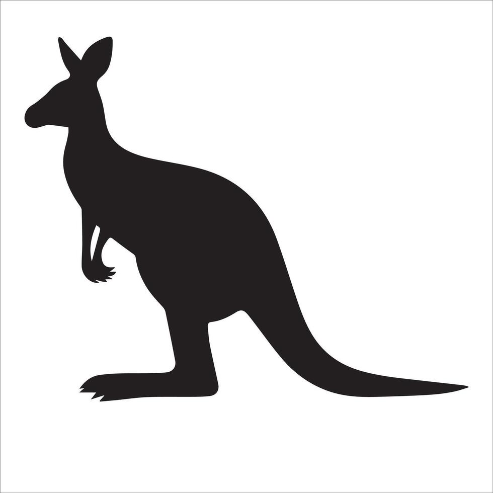 Standing Kangaroo Silhouette vector