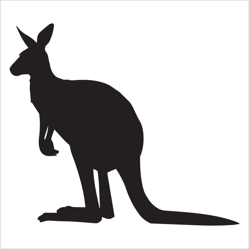 Minimalistic Kangaroo in Standing Stance vector