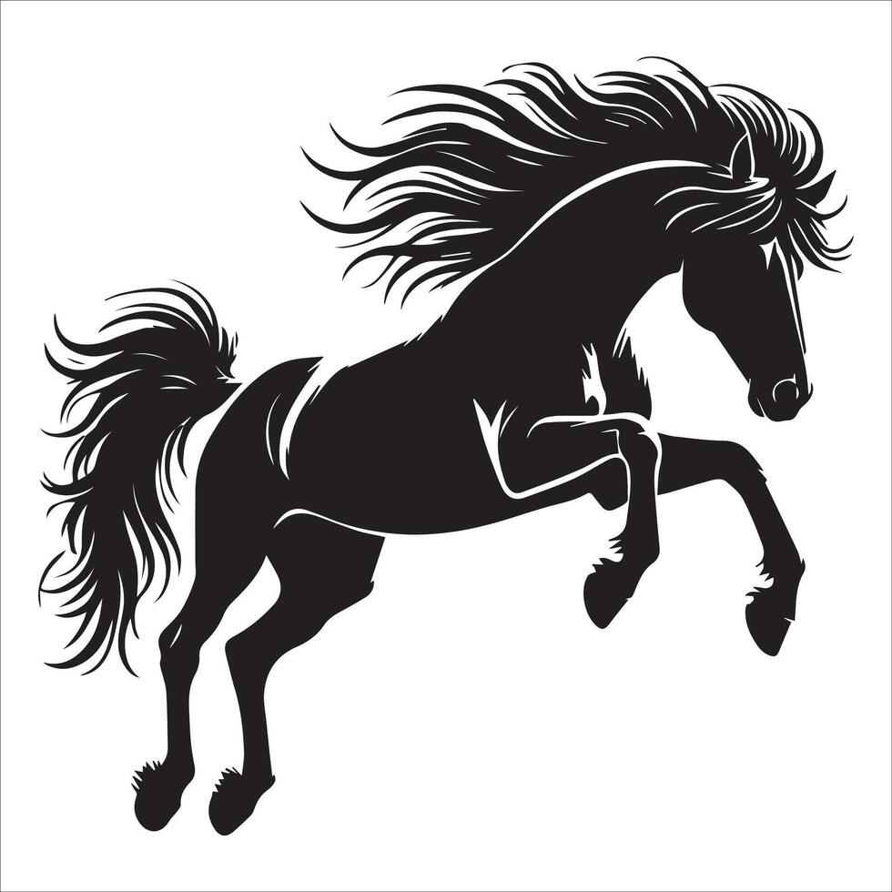 Wild Galloping Horse Silhouettes vector