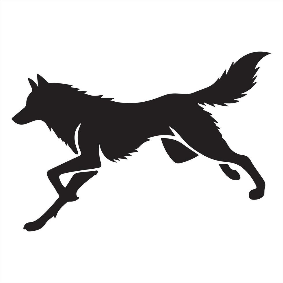 Majestic Running Wolf Design vector