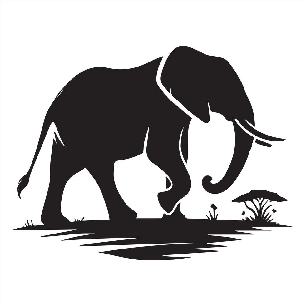 Majestic Elephant Silhouette vector