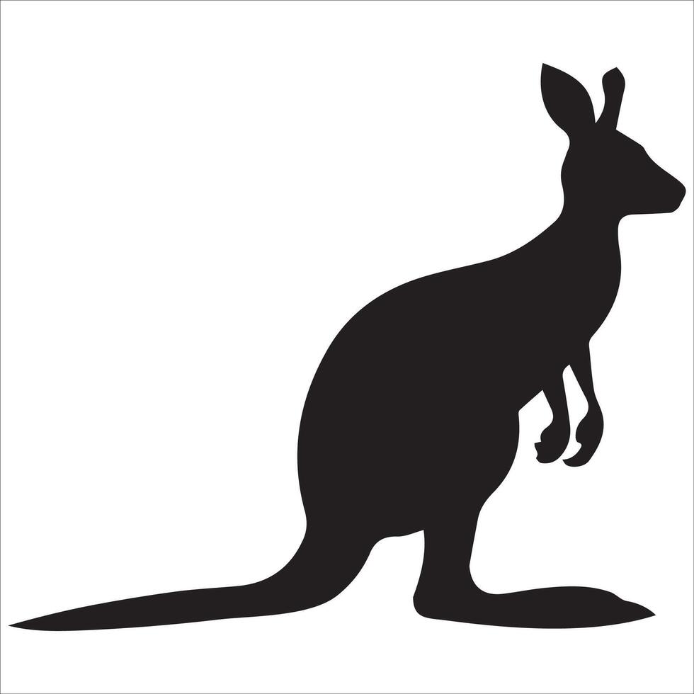 Upright Kangaroo with Baby Design vector