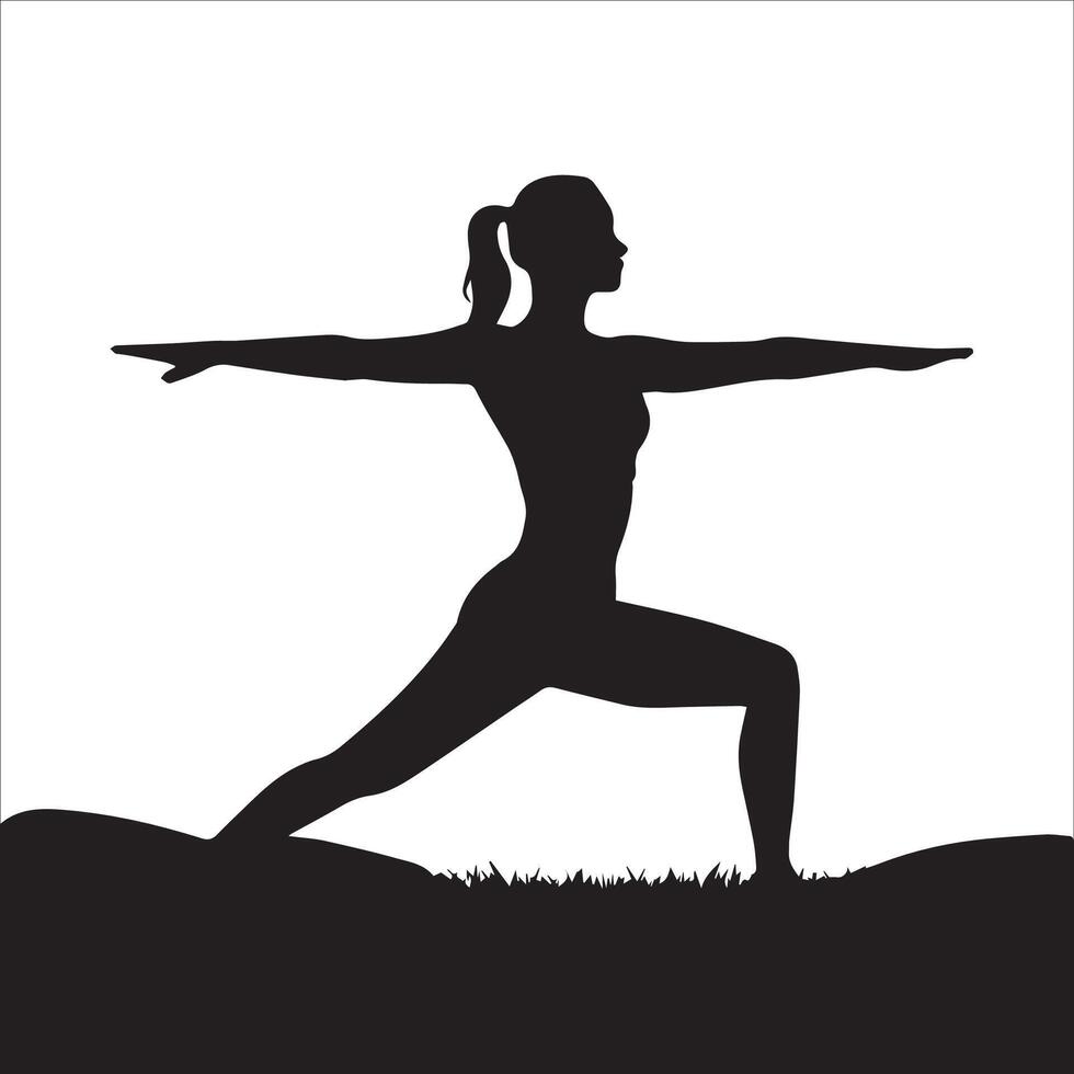 Graceful Warrior Pose Fitness Design vector