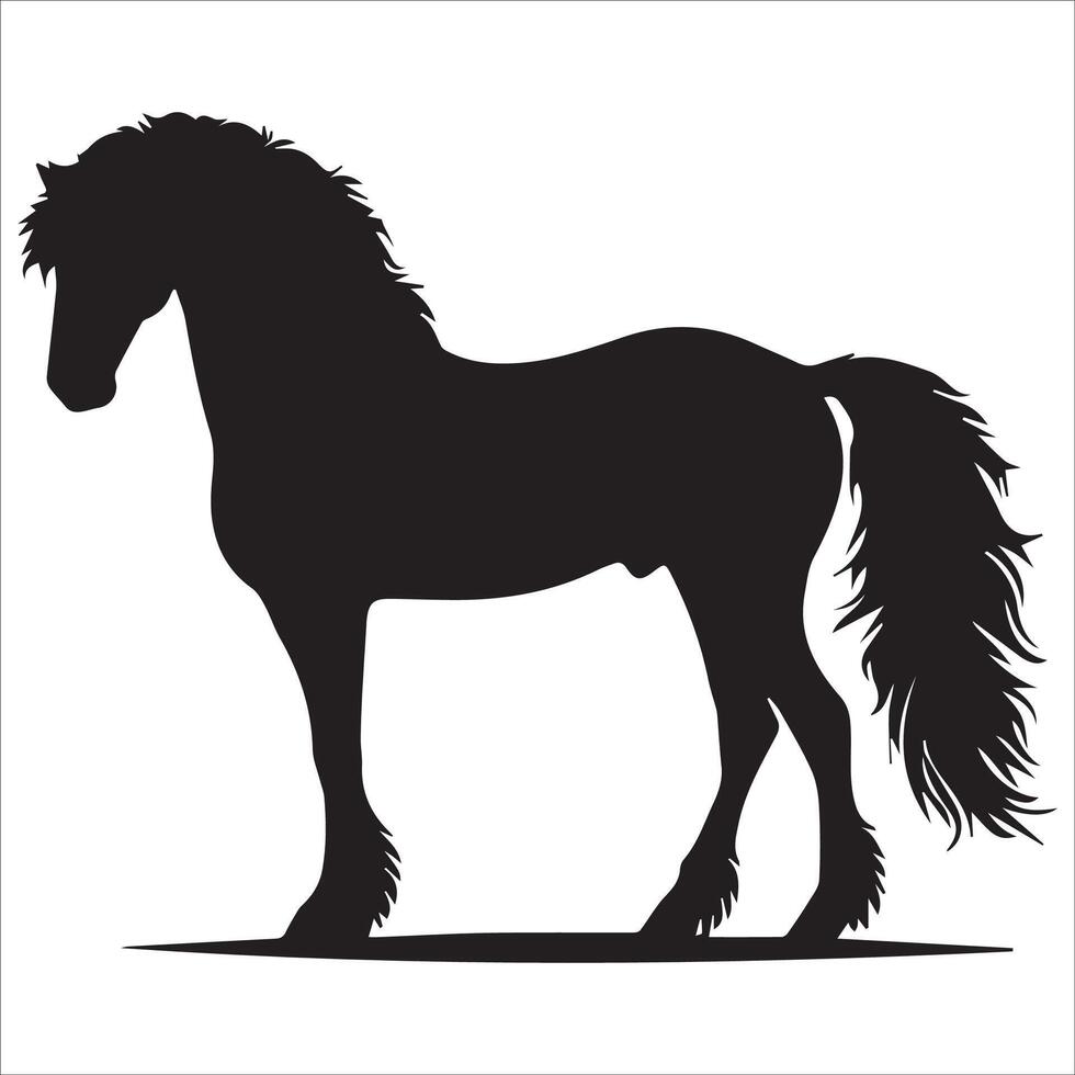 Grazing Horse Silhouettes vector