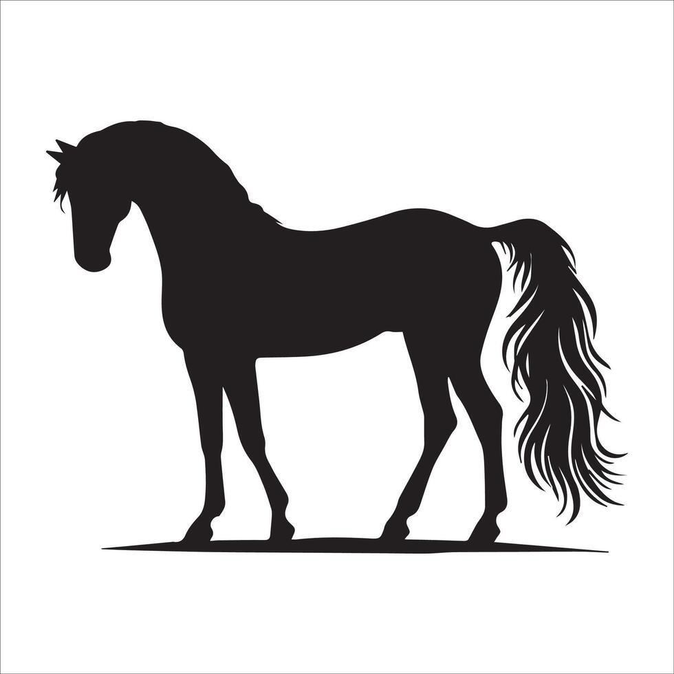 Grazing Horse Silhouettes Collection vector