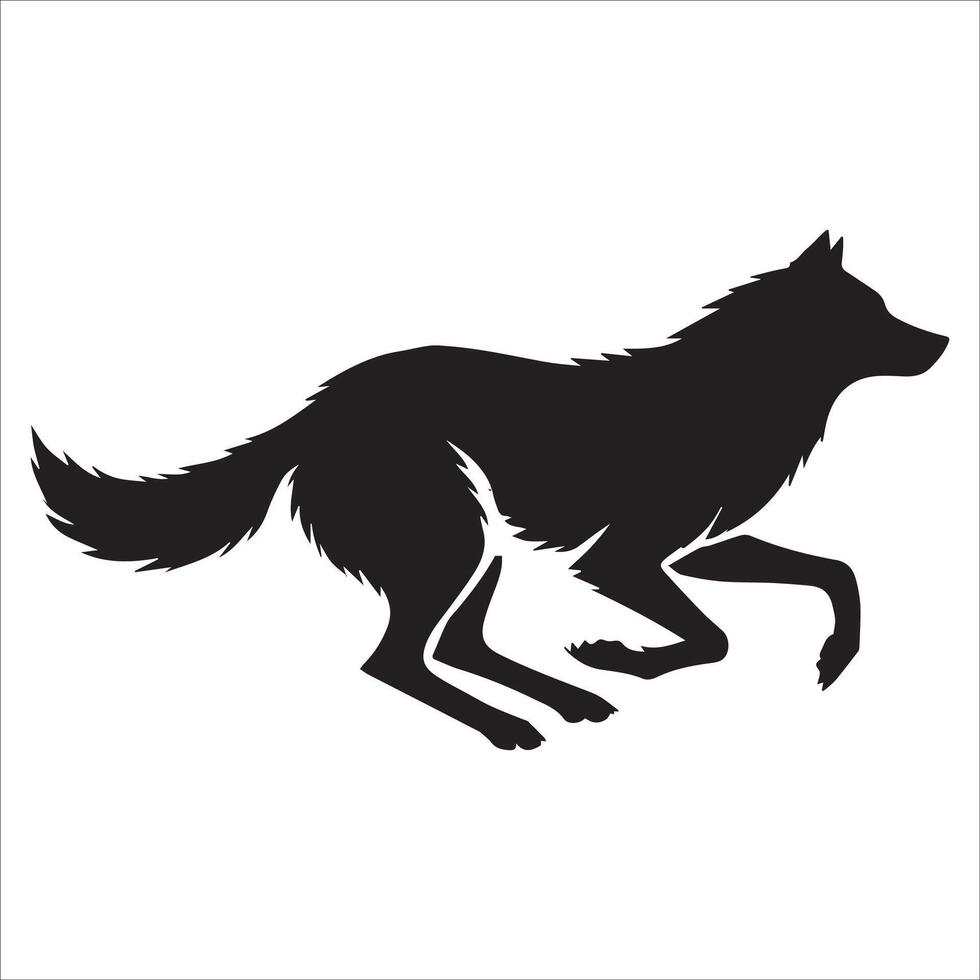 Wolf in Motion Silhouette vector