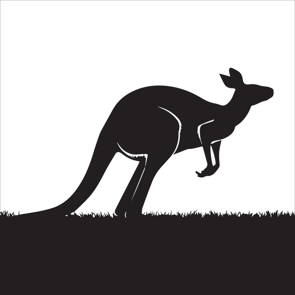 Kangaroo in Jumping Stance Design Art vector