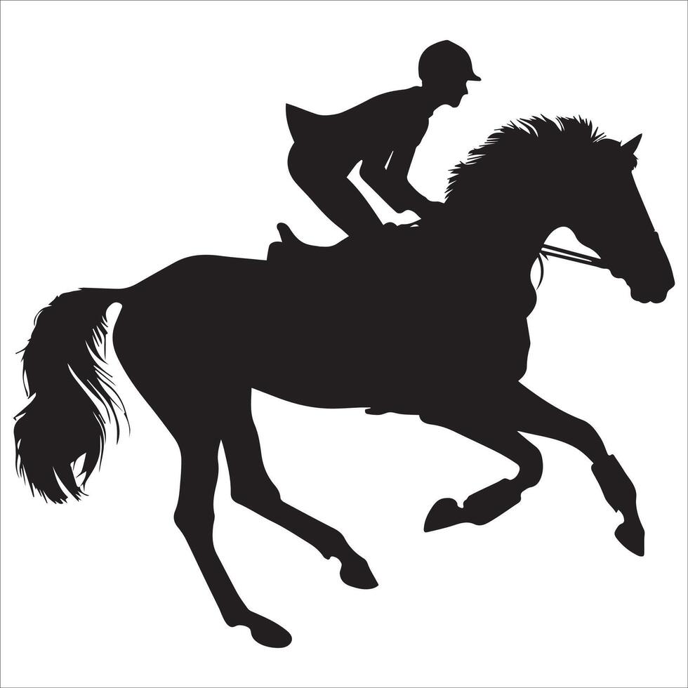 Horse Silhouettes in Mid-Jump vector