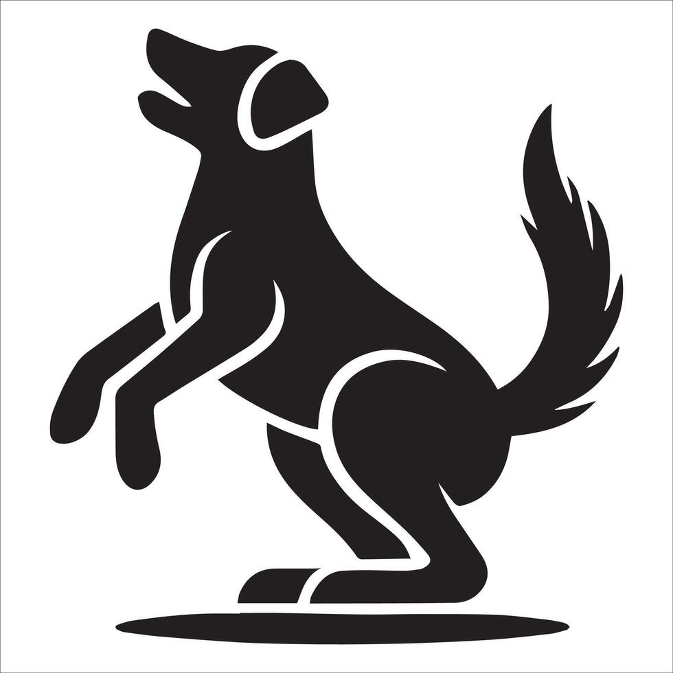 Majestic Howling Dog Silhouette Design vector
