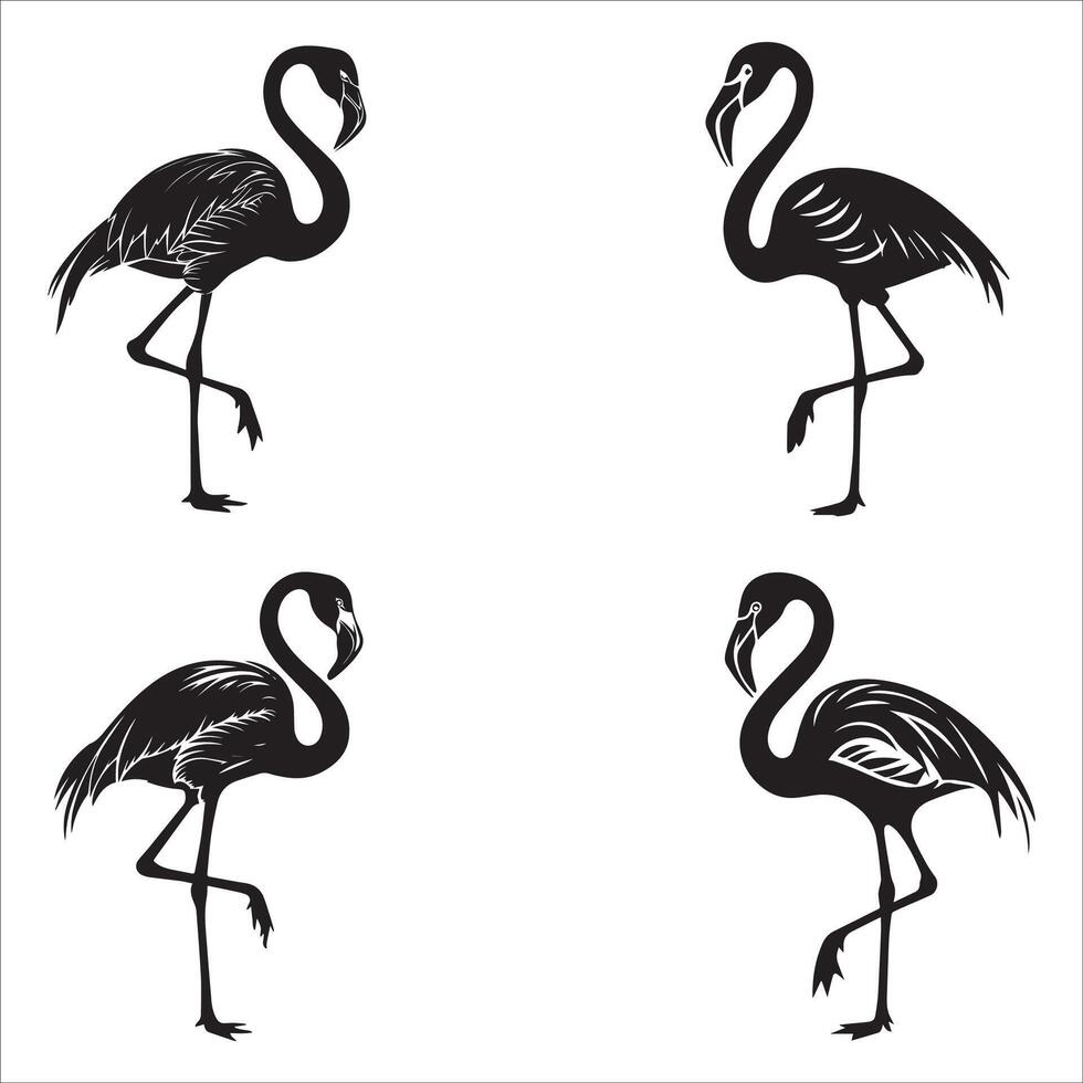 Pink Flamingo in Elegant Stance vector