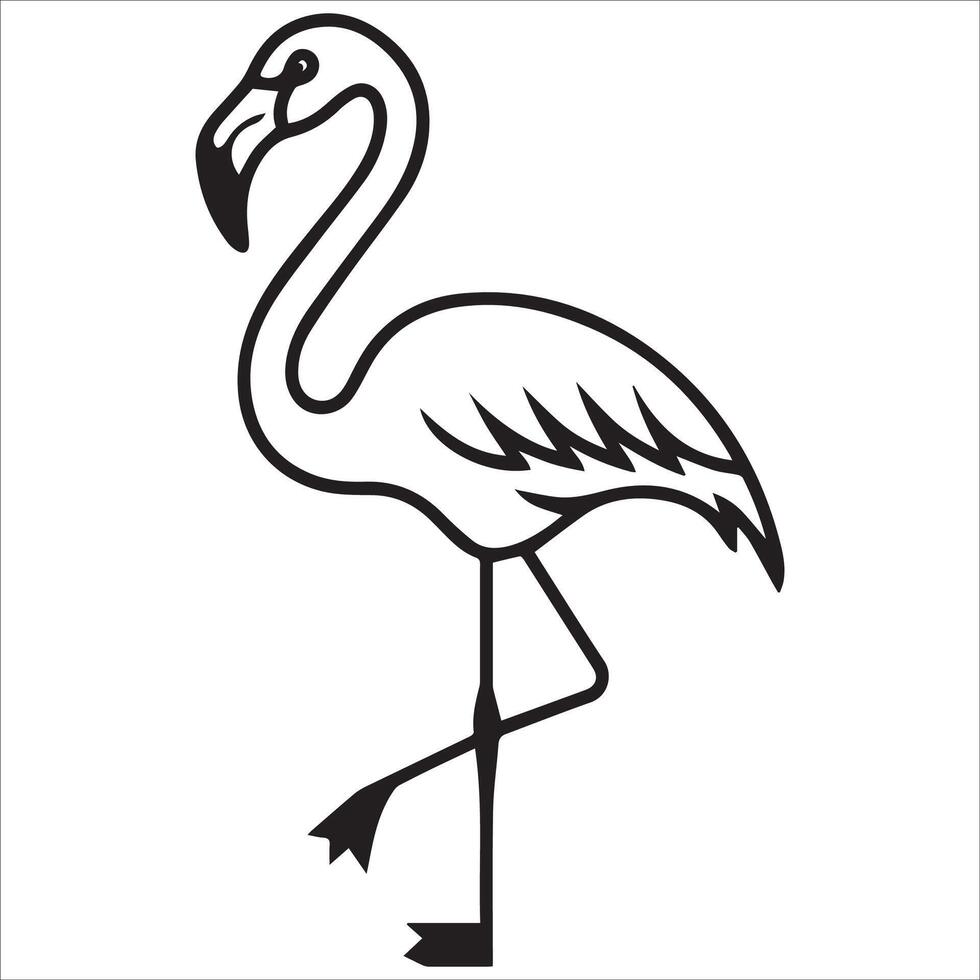 Black Flamingo in a Tranquil Pose vector