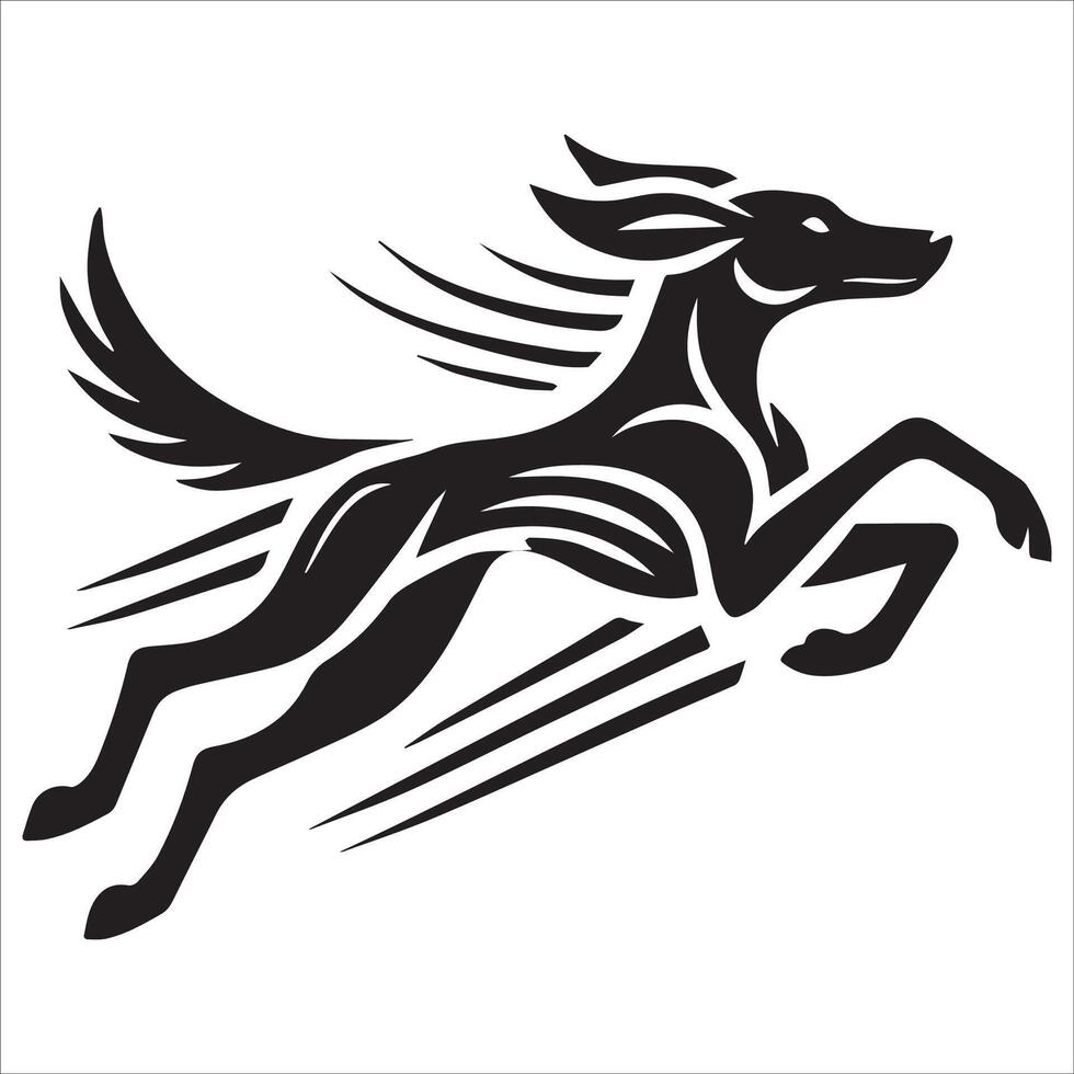 Mid-Stride Dog Silhouette Design vector