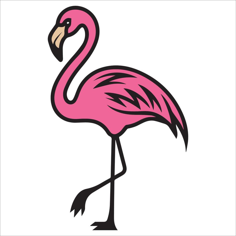 Flamingo in Vibrant Tropical Colors vector