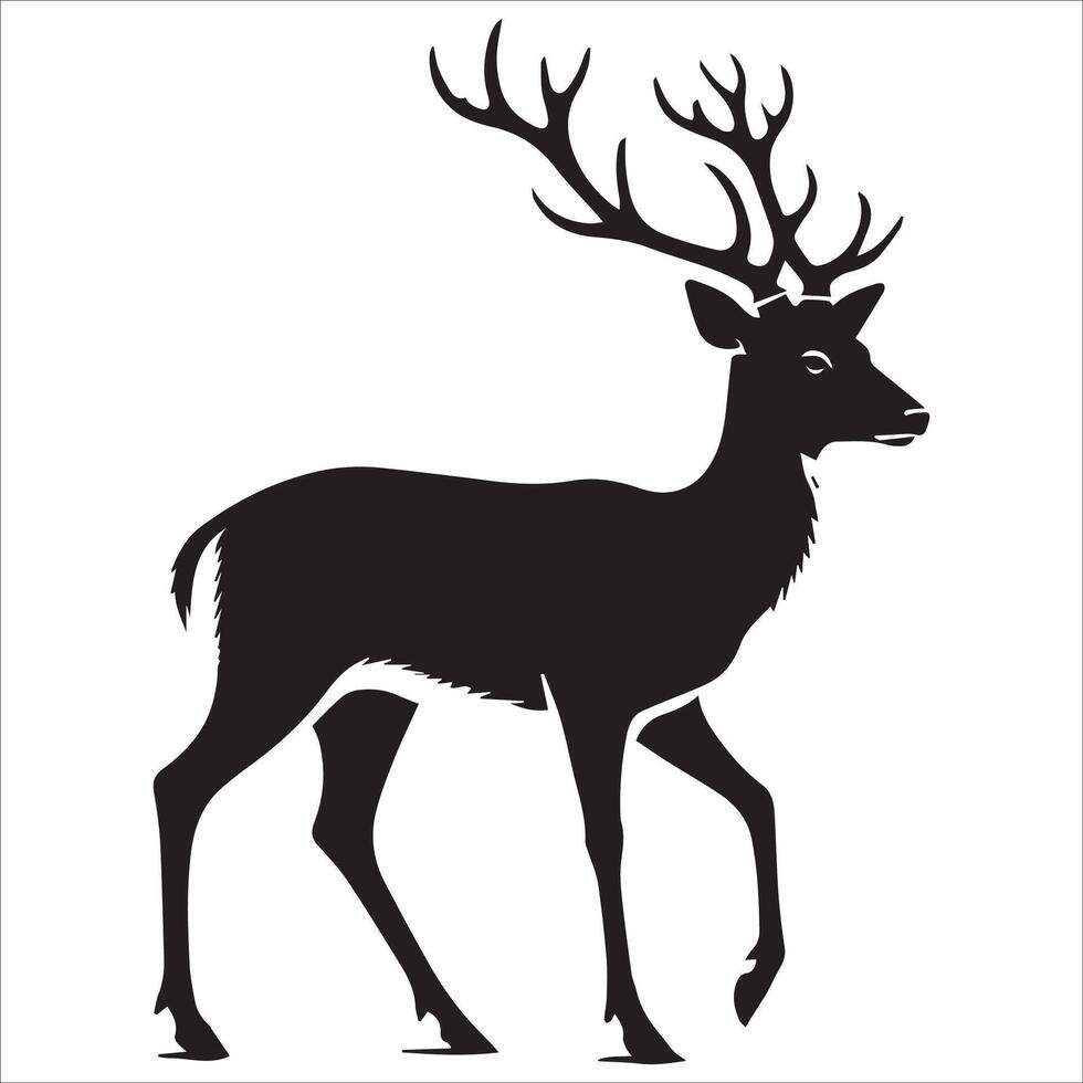 Deer Silhouette in Calm Stance vector