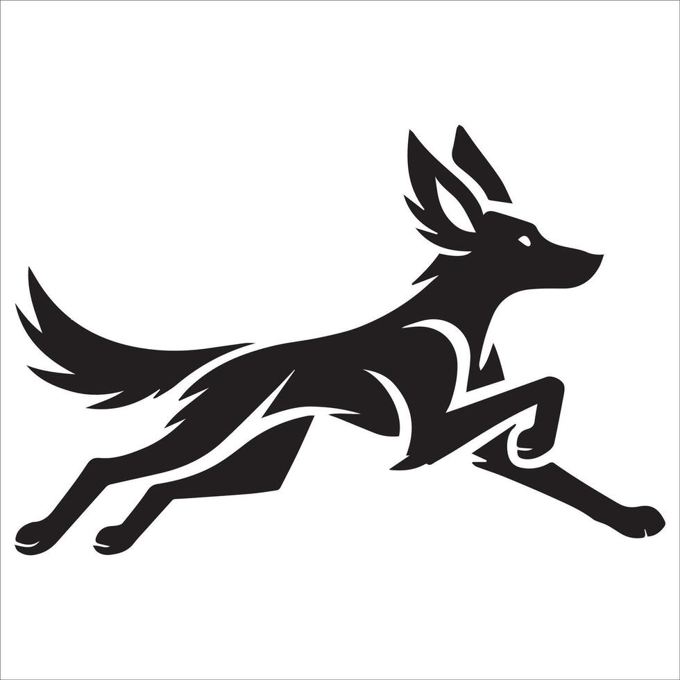 Energetic Running Dog Silhouette vector