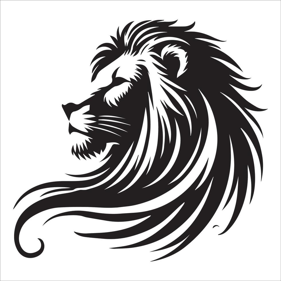 Powerful Lion Silhouette in a Hunting Pose vector